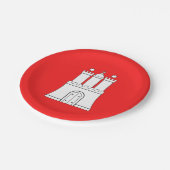 ハンブルク国旗紙プレート ペーパープレート (アングル)