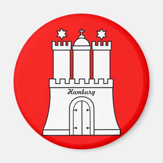 ハンブルク国旗 マグネット (正面)