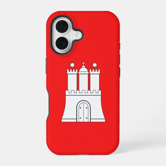 ハンブルク国旗 iPhone 16ケース (裏面)