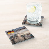 ハンブルク土産 ガラスコースター (アングル)