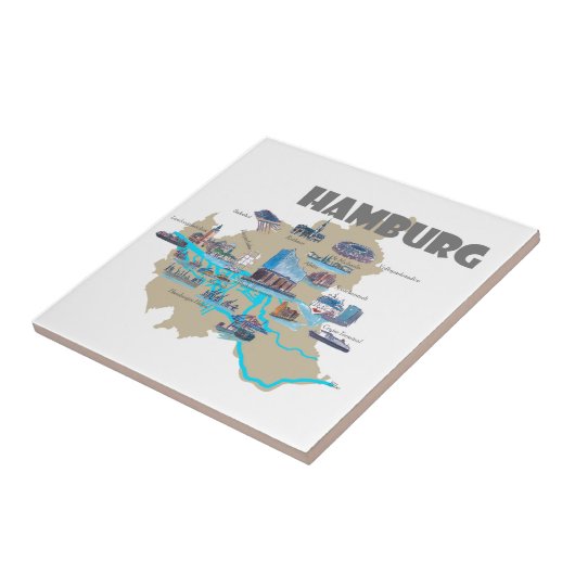 ハンブルク地図の概観 タイル (側面)