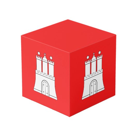 ハンブルク州旗 フォトキューブ (正面アングル)