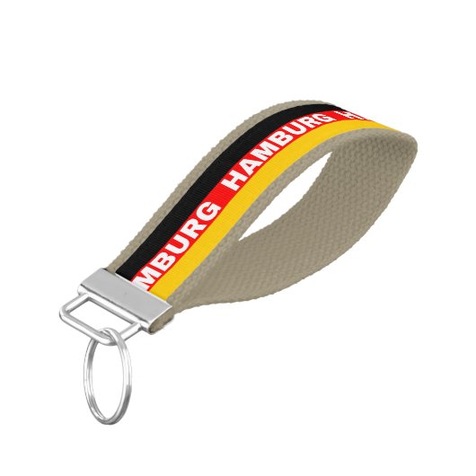 ハンブルク市ドイツ国旗の色リストキーチェーン リストバンドキーホルダー (アングル下)