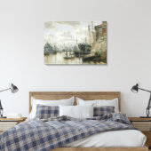 ハンブルク港のログキャビン， 1848 キャンバスプリント (インサイチュ (寝室))