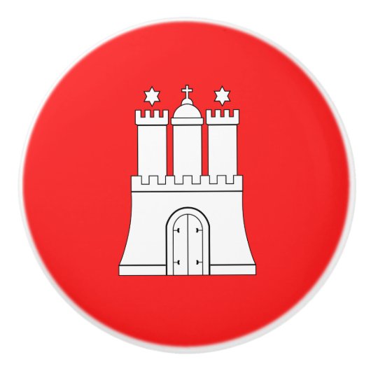 ハンブルク磁器製ノブ国旗 セラミックノブ (正面)