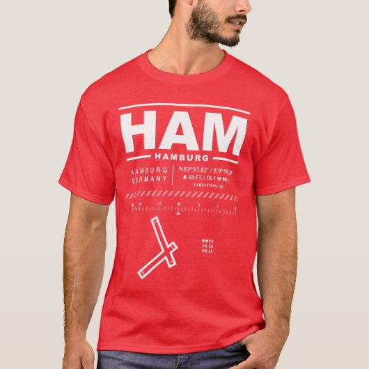 ハンブルク空港HAM Tシャツ (正面)