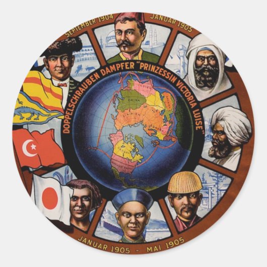 ハンブルク米華線ポスター ラウンドシール (正面)