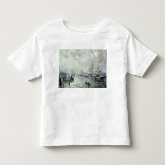 ハンブルク1889年の港の帆船 トドラーTシャツ (正面)