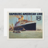 ハンブルク・アメリカン・ライン・ヴィンテージ・ポスター1925 ポストカード (正面/裏面)