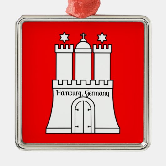 ハンブルク、ドイツ国旗 メタルオーナメント (正面)