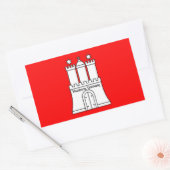 ハンブルク、ドイツ国旗 長方形シール (封筒)