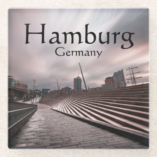 ハンブルク・ドイツ ガラスコースター (正面)