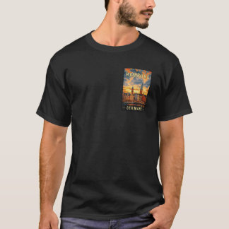ハンブルク ドイツ トラベルポスター Tシャツ