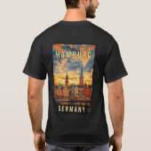 ハンブルク ドイツ トラベルポスター Tシャツ (裏面)