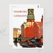 ハンブルク、ドイツ、市港と住宅 ポストカード (正面/裏面)