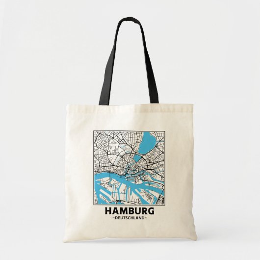 ハンブルク, ドイツ 都市地図 トートバッグ (正面)