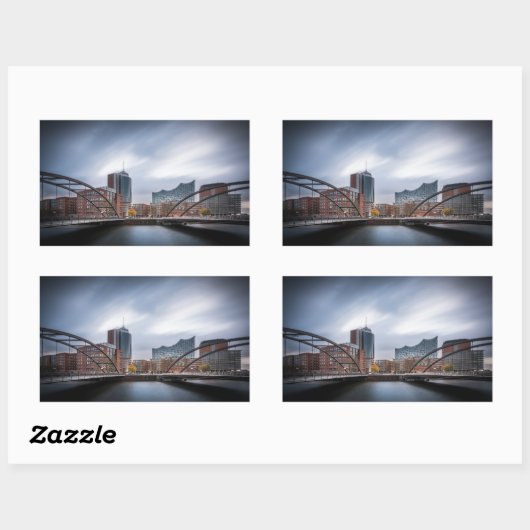 ハンブルク・ドイツ 長方形シール (シート)