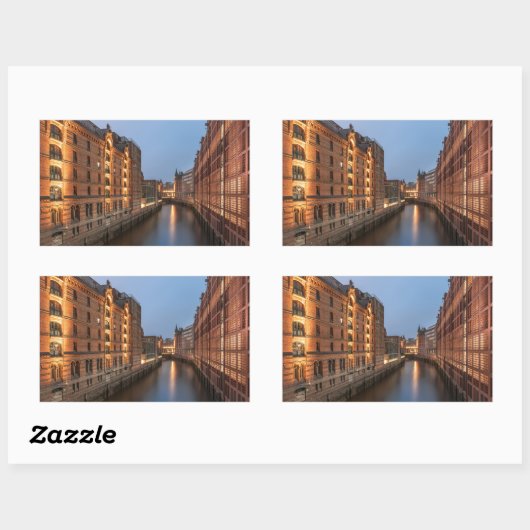 ハンブルク・ドイツ 長方形シール (シート)