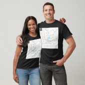 ハンブルク・ユーバーンSバーンの地図 Tシャツ (ユニセックス)