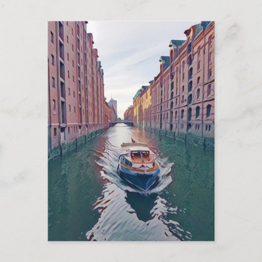 ハンブルク，リバークルーズボート ポストカード (正面)