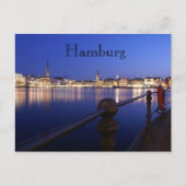 ハンブルクBinnenalster blaue Stunde Postkarte ポストカード (正面)
