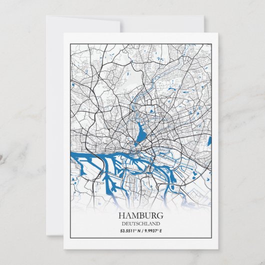 ハンブルクDeutschland Germany City Map座標 シーズンカード (正面)