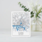 ハンブルクDeutschland Germany City Map座標 ポストカード (スタンド正面)