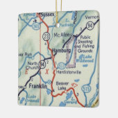 ハンブルクNJヴィンテージの地図 セラミックオーナメント (左)