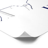 ハンブルグドイツシティの地図 ポスター (角)