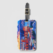 ハンブルグドイツシティビューウォーターカラー ラゲッジタグ (正面縦)