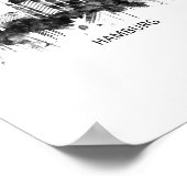 ハンブルグドイツスカイラインBW ポスター (角)