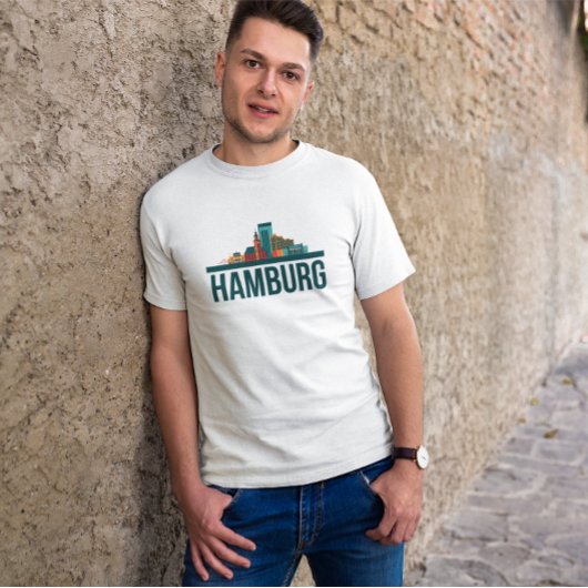 ハンブルグドイツスカイラインTシャツ Tシャツ
