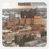 ハンブルグドイツパノラマビュートラベル スクエアシール (正面)