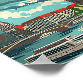 ハンブルグドイツヴィンテージレトロ旅行イラストレーション ポスター (角)