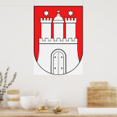 ハンブルグドイツ公式コートシンボル ポスター (キッチン)