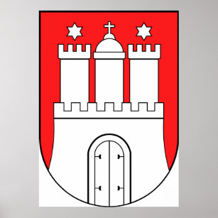 ハンブルグドイツ公式コートシンボル ポスター