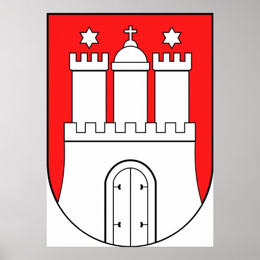 ハンブルグドイツ公式コートシンボル ポスター (正面)