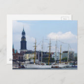 ハンブルグハーバーハーフェンミシェルドイツクランドシフ ポストカード (正面/裏面)
