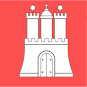 ハンブルグビニール国旗のステッカー シール (正面)