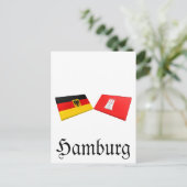 ハンブルグ国旗のタイル ポストカード (スタンド正面)