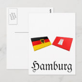 ハンブルグ国旗のタイル ポストカード (正面/裏面)
