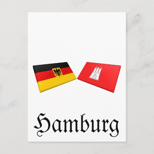 ハンブルグ国旗のタイル ポストカード (正面)