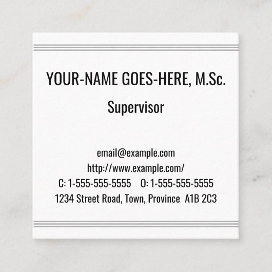 ハンブルプロフェッショナル名刺 スクエア名刺 (正面)