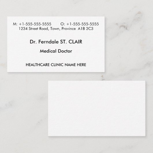 ハンブルヘルスケアプロフェッショナル名刺 名刺 (正面/裏面)