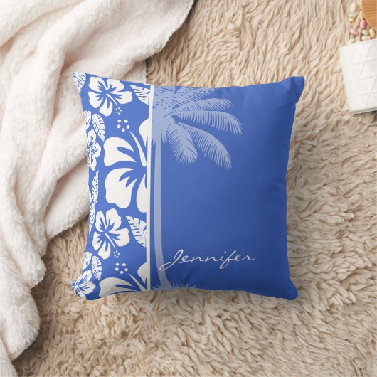 ハンブルーハワイアントロピカルハイビスカス; Palm クッション (ブランケット)