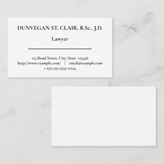 ハンブル弁護士の名刺 名刺 (正面/裏面)