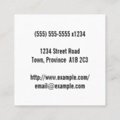 ハンブル、建築見積もりプロファイルカード スクエア名刺 (裏面)