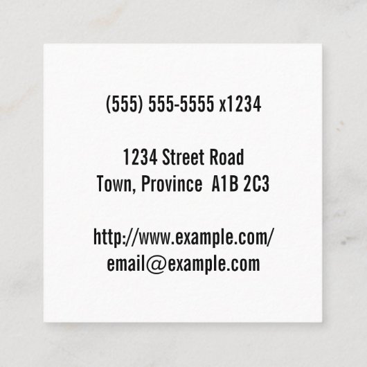 ハンブル、建築見積もりプロファイルカード スクエア名刺 (裏面)