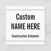 ハンブル、建築見積もりプロファイルカード スクエア名刺 (正面)