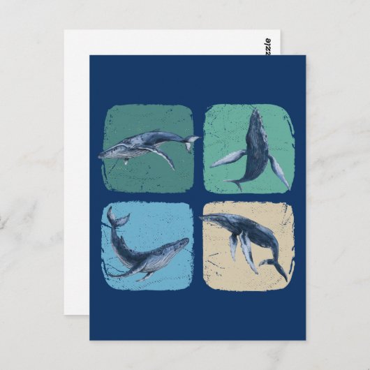 ハンプおもしろいバック捕鯨観察 ポストカード (正面/裏面)